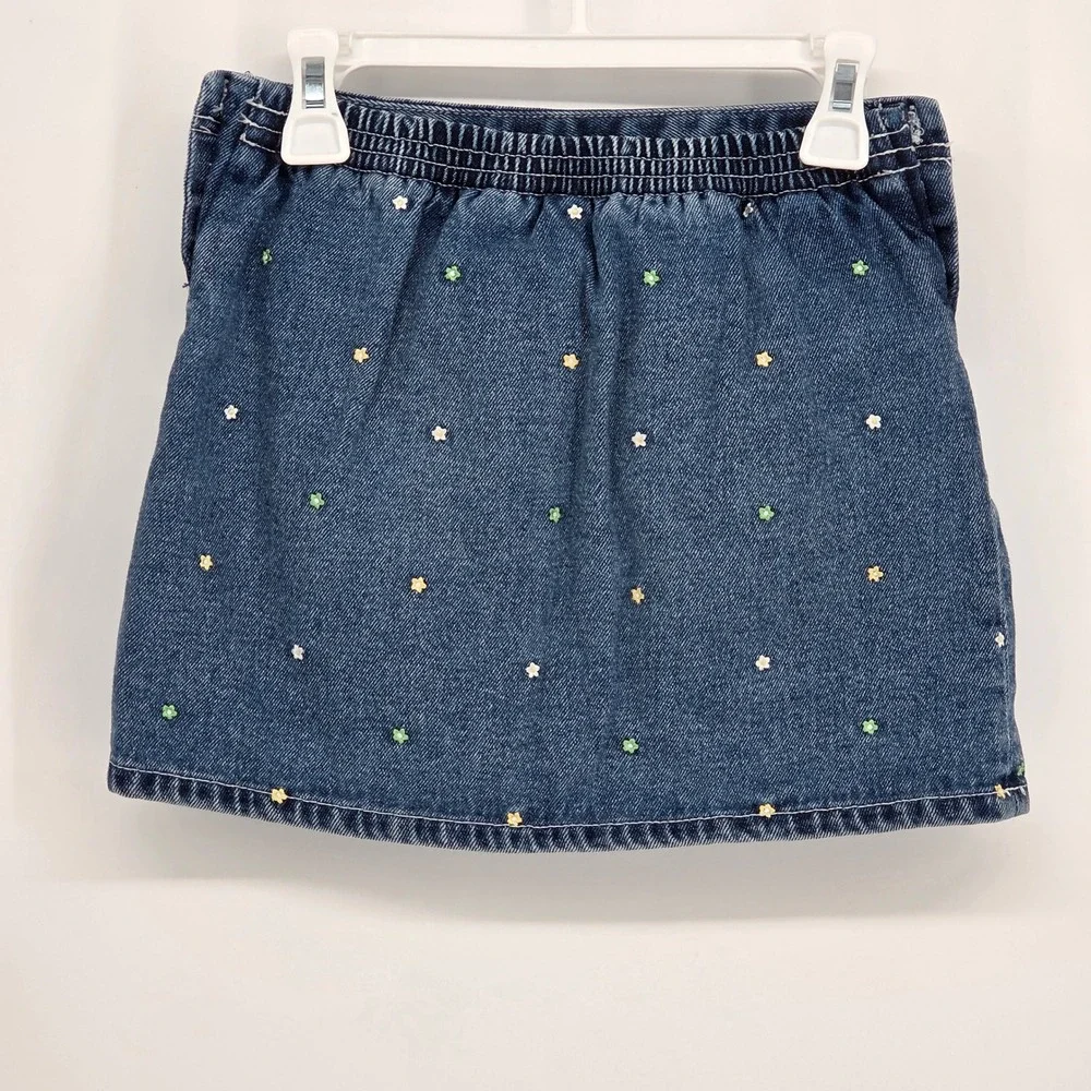 VTG 2001 Gymboree Girls 6 Outfit 3 pc Set Denim Skirt Top Cardigan Floral Purple